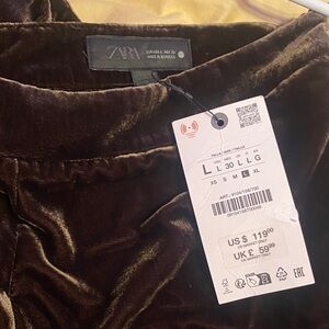 Zara Chocolate Velvet Trousers